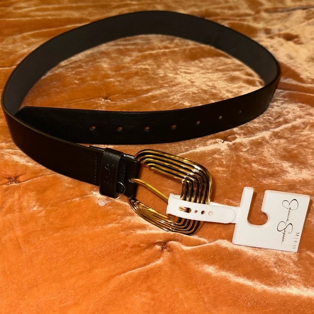 Women’s NWT Jessica Simpson Black Belt w/ Gold Buckle